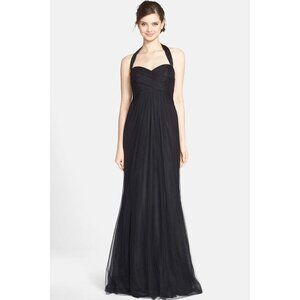 Elegant Black Halter Evening Gown
